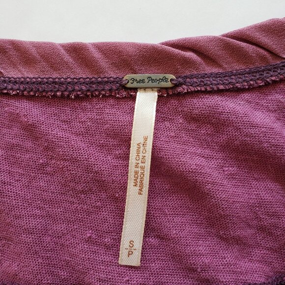 Free People Womens Top Small Purple Tank Love Language Linen Flowy Asymmetrical - Picture 12 of 16